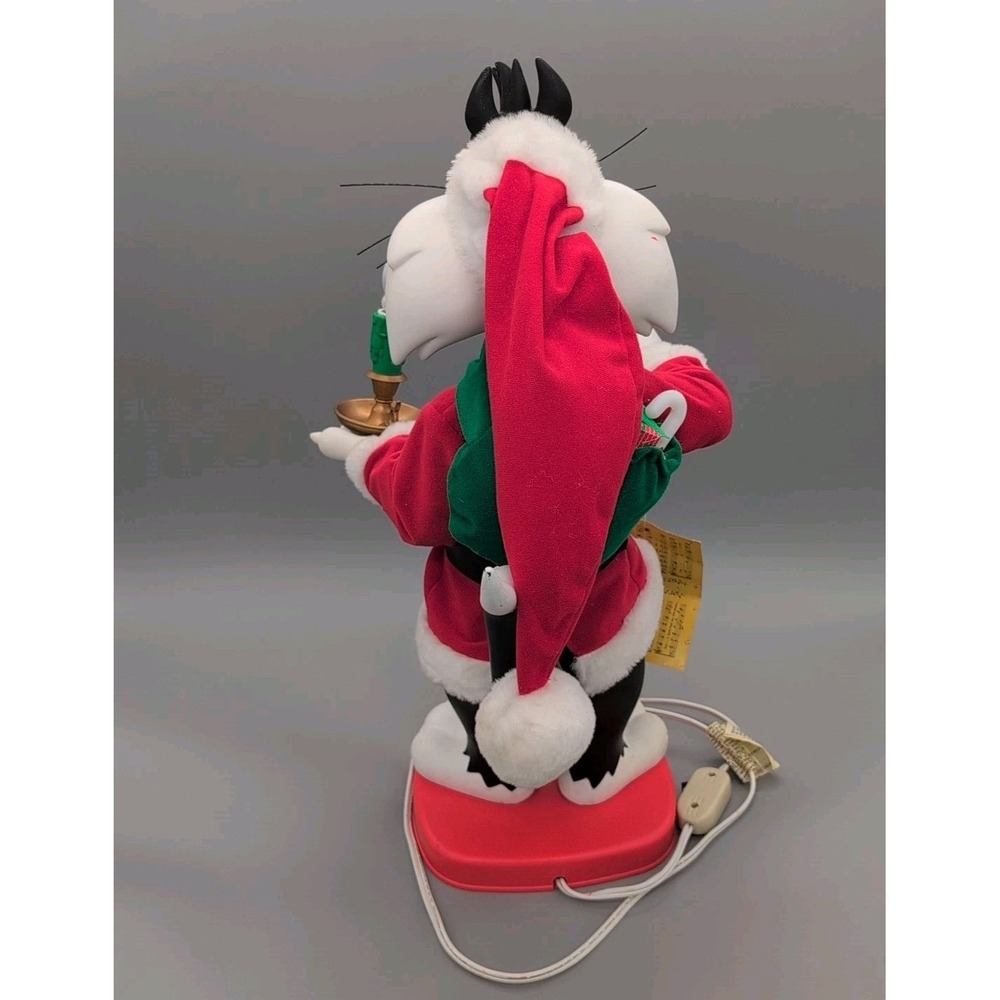 Looney Tunes Sylvester Motionette Cat Animated 1997 Christmas Santa VTG WORKS - Picture 5 of 17